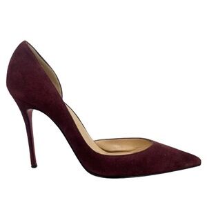 Christian Louboutin Iriza 100MM Burgundy Red Suede Pointed toe heels Red bottoms